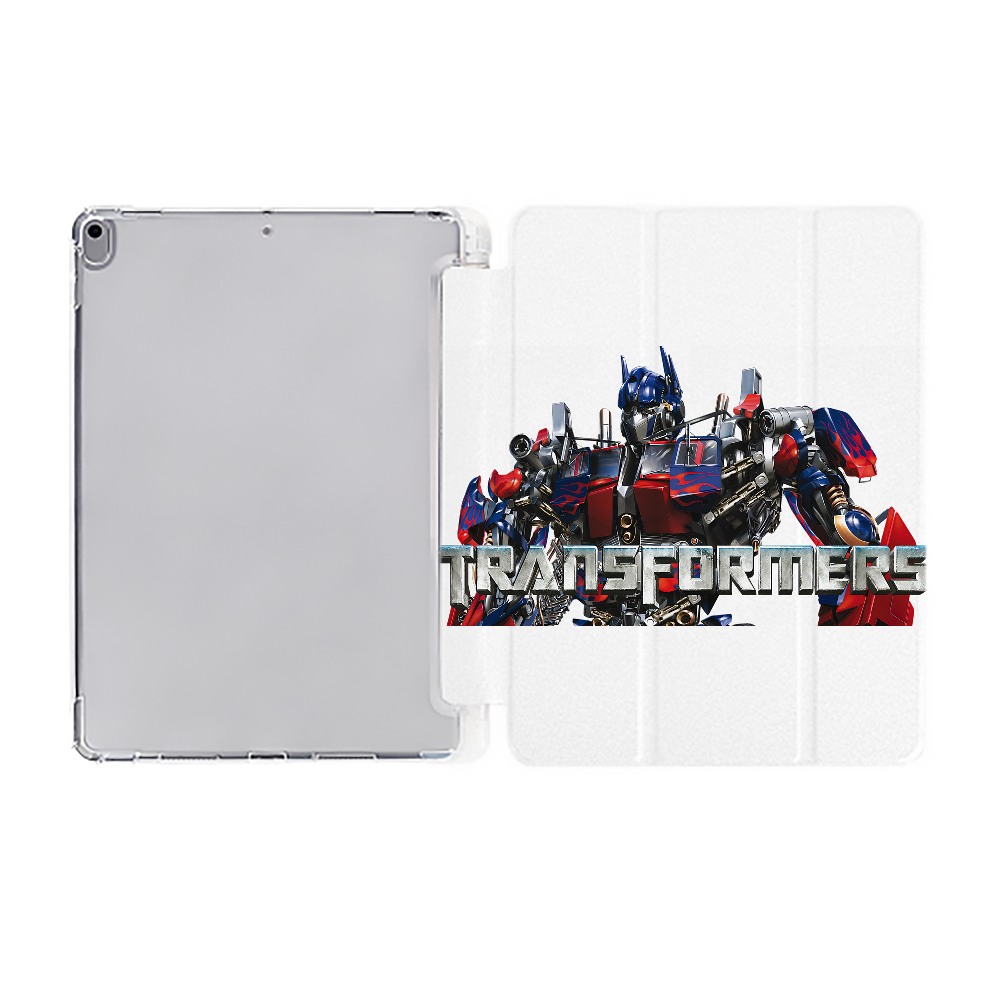 （画像用） Transformers トランスフォーマー IPad ケース ペン収納付き 三つ折りスタンド PUレザー×シリコン 対応機種9.5/10.5/10.9インチ